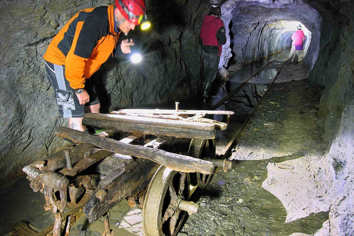 Antique machinery inside the mine. (Courtesy of <a href="https://www.go-below.co.uk/">Go Below Underground Adventures</a>)