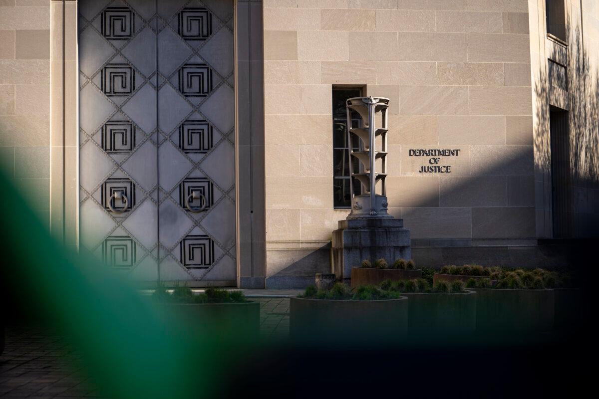 The Department of Justice in Washington on March 25, 2024. (Madalina Vasiliu/The Epoch Times)
