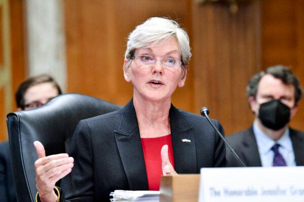 Energy Secretary Jennifer Granholm testifies before a Senate Committee on Energy and Natural Resources about the 2023 budget for the Department of Energy in Washington on May 5, 2022. (Nicholas Kamm/AFP via Getty Images)
