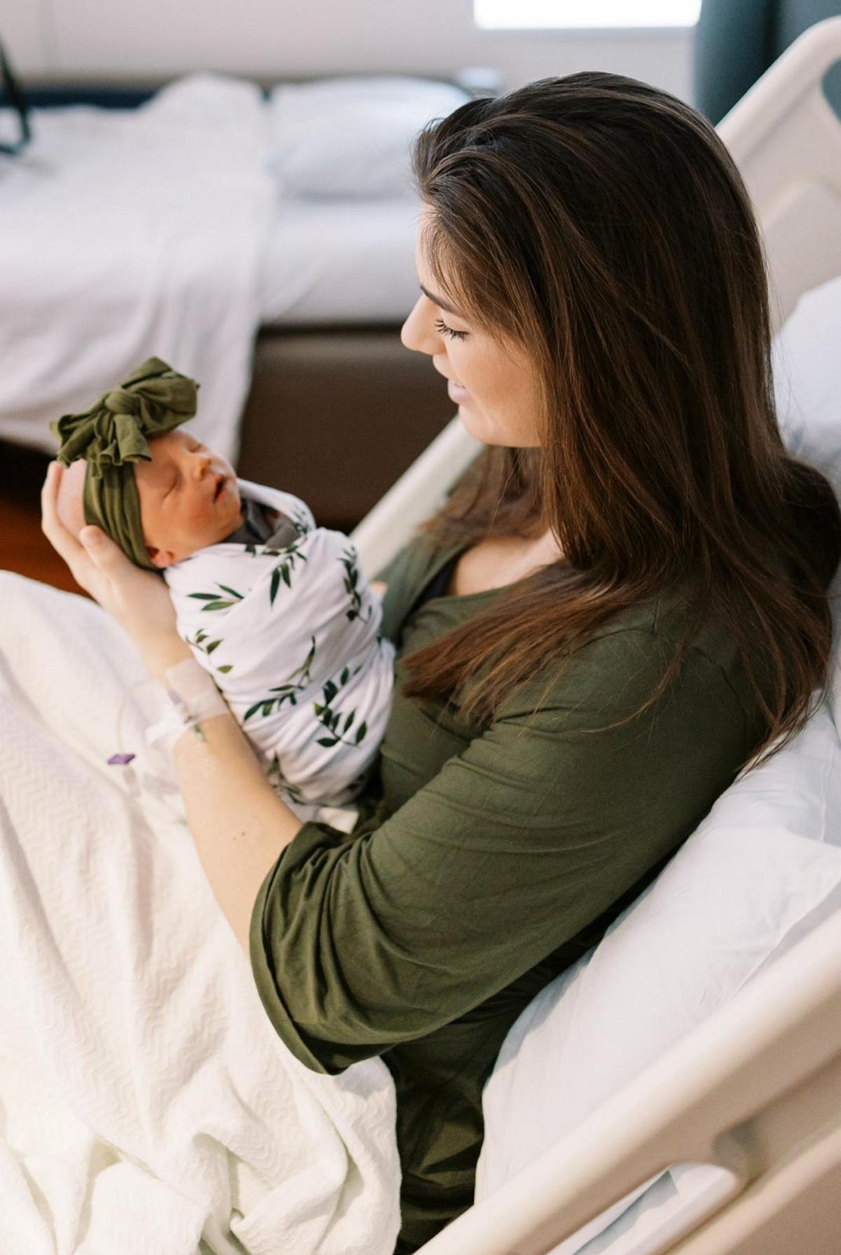 Ms. Allen with her daughter Lani, after she was born. (SWNS)