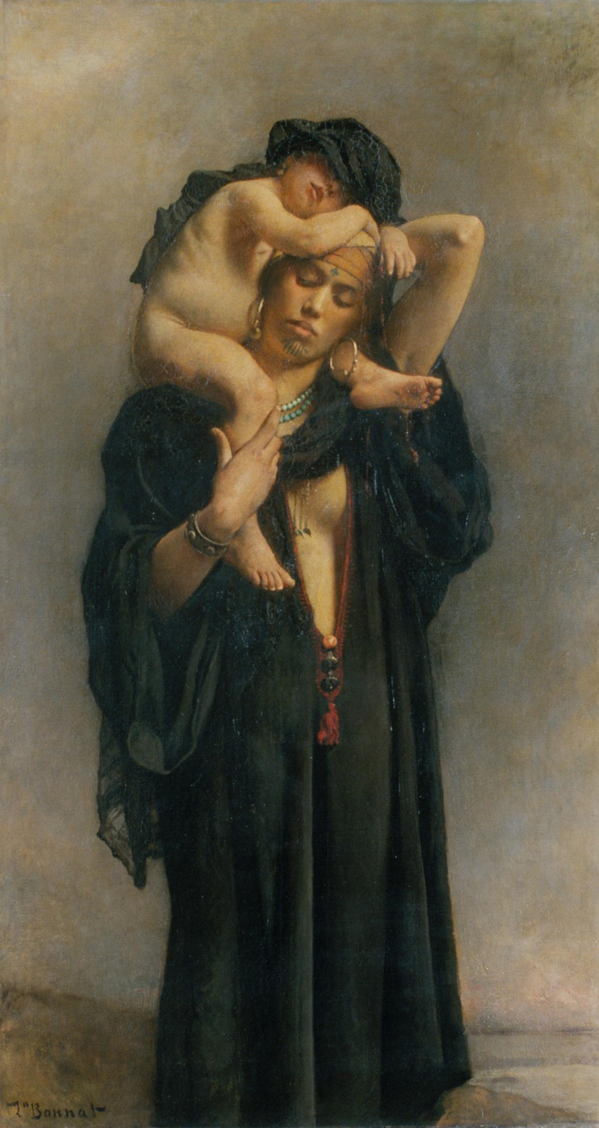 "An Egyptian Peasant Woman and Her Child," 1869–1870, by Léon Bonnat. Oil on canvas; 73 1/2 inches by 41 1/2 inches. The Metropolitan Museum of Art, New York City. (Public Domain)