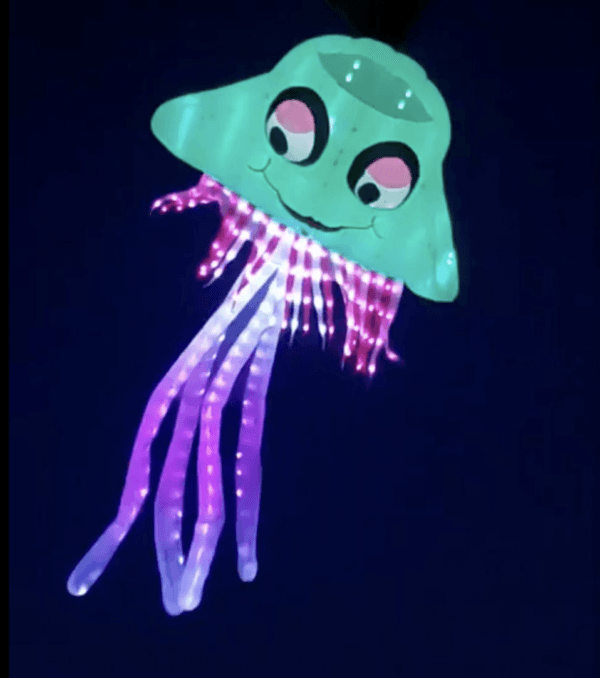 An LED jellyfish kite. (Courtesy of Tony Jetland)