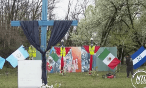 Community Members Build Memorial for Workers Killed in Baltimore’s Key Bridge Collapse