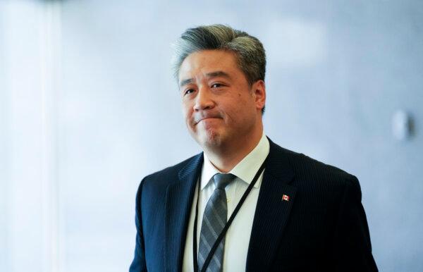 Han Dong arrives to appear as a witness at the Foreign Interference Commission in Ottawa on April 2, 2024. (The Canadian Press/Sean Kilpatrick)