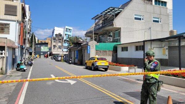 A street is closed off following the earthquake that hit Hualien city, Taiwan, on April 3, 2024. (Courtesy of local residents)