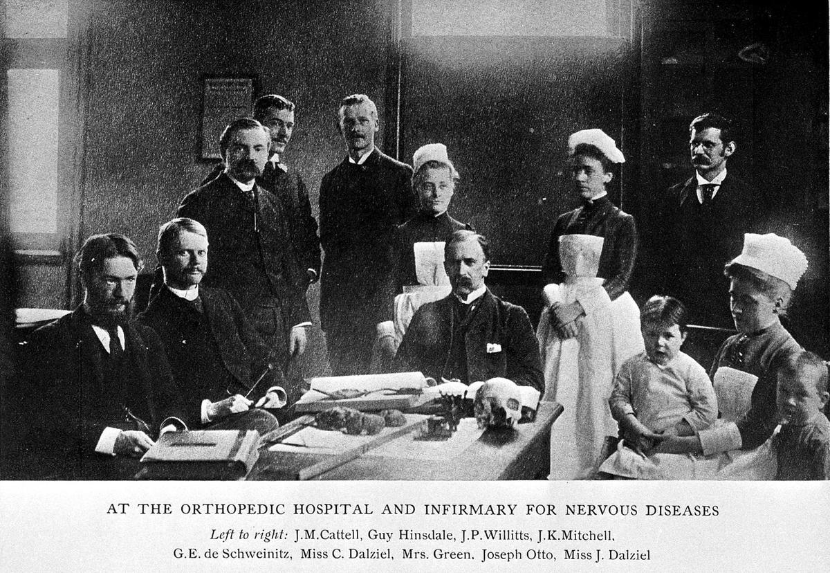 William Osler (front, C) worked in medical education throughout his life. (<a class="mw-userlink" title="User:Fæ" href="https://commons.wikimedia.org/wiki/User:F%C3%A6"><bdi>Fæ</bdi></a>/<a href="https://creativecommons.org/licenses/by-sa/4.0/deed.en">CC BY-SA 4.0</a>)