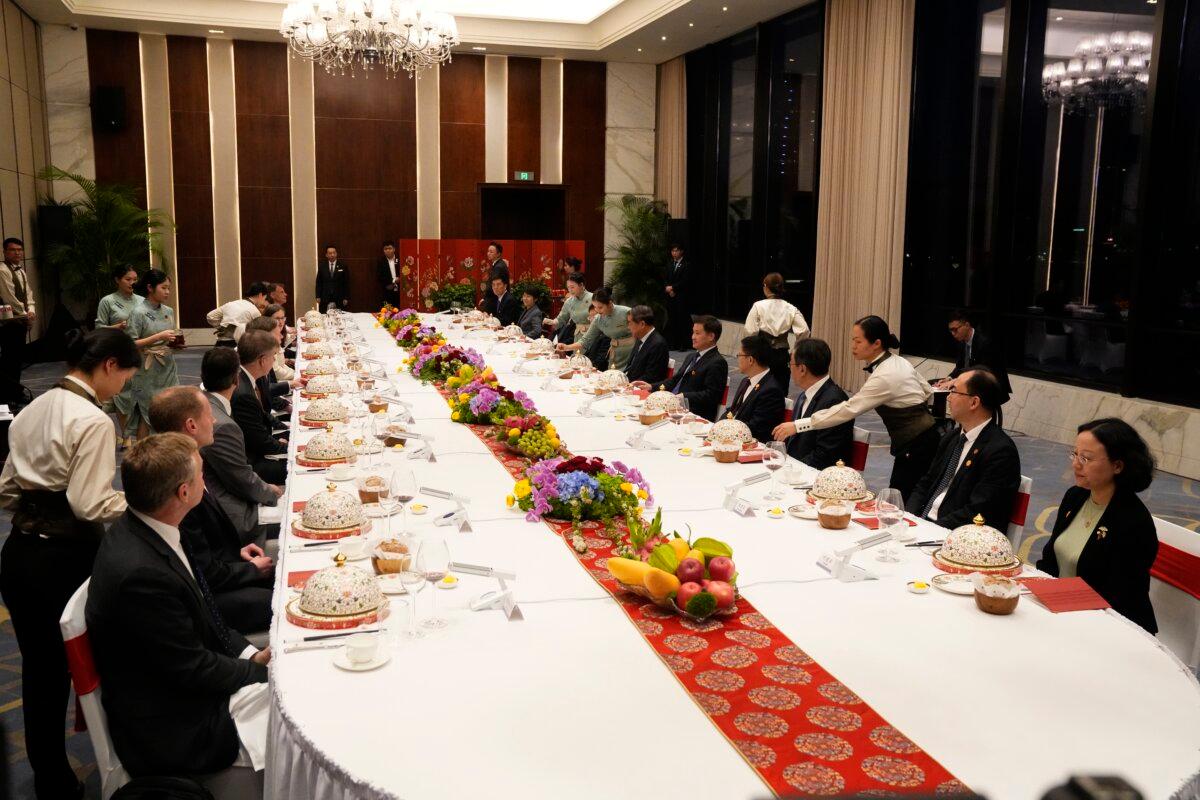 A general view of a working dinner between U.S. Treasury Secretary Janet Yellen and Chinese Vice Premier He Lifeng in Guangzhou, China on April 5, 2024. (Ken Ishii/Pool/Getty Images)