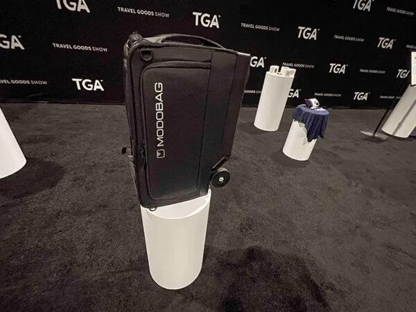 Part vehicle, part luggage, the Modobag comes with a throttle, brakes, foot pegs and a memory foam cushioned seat for effortlessly navigating terminals at a speedy 8 mph. (Lark Gould/TravelPulse/TNS)