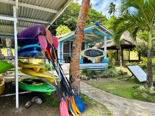 Kayaks and paddleboards are readily available at the Koro Sun Resort in Fiji. (Margot Black)