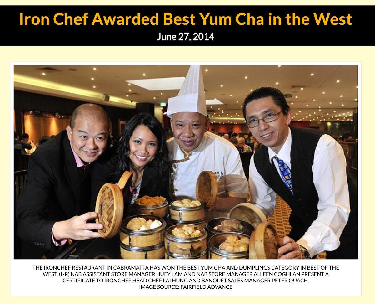 While Mr. Lai was working as a dim sum chef at Iron Chef Chinese Restaurant in Sydney, he was often praised by Western media and food critics. (Courtesy of Lai Hung)