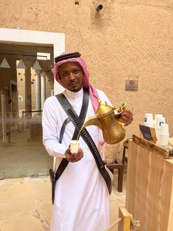 Arabic coffee and dates are shared throughout Saudi Arabia. It becomes a mini ceremony when coffee is poured. (Brenda O'Neale/TNS)