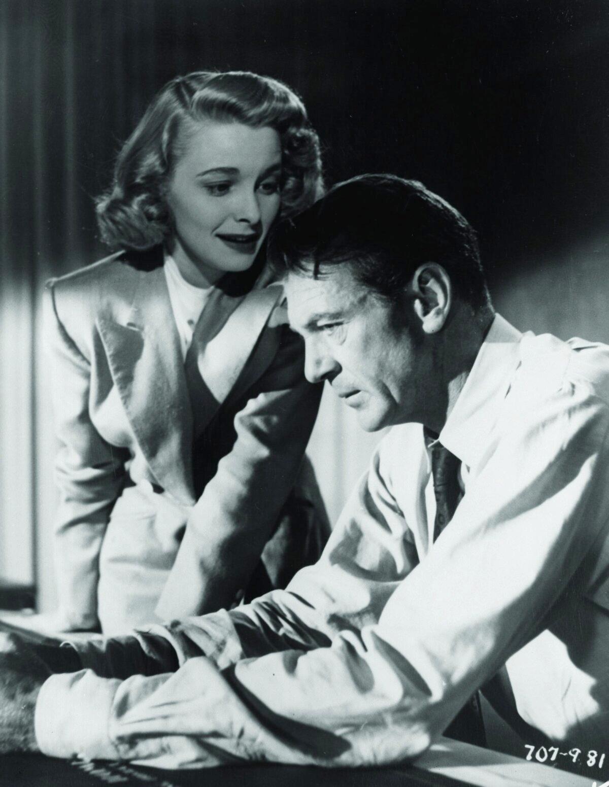 Dominique Francon (Patricia Neal) and Howard Roark (Gary Cooper), in “The Fountainhead.” (Warner Bros)