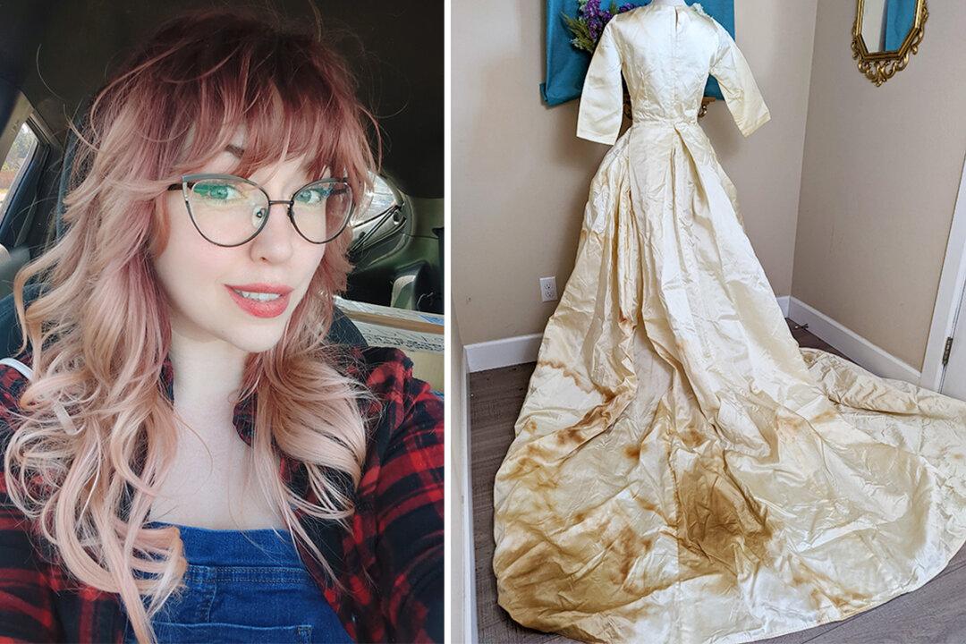 Woman Restores Moldy, Stained Vintage Wedding Dress Left Forgotten in Trash Bag—the Result Is Incredible
