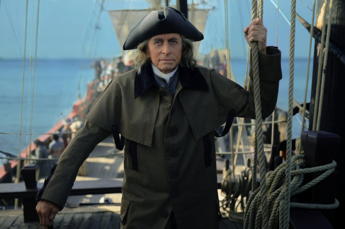 Benjamin Franklin (Michael Douglas) on his way to France, in "Franklin." (AppleTV+)