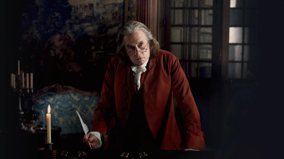 Benjamin Franklin (Michael Douglas) works for French support, in "Franklin." (AppleTV+)