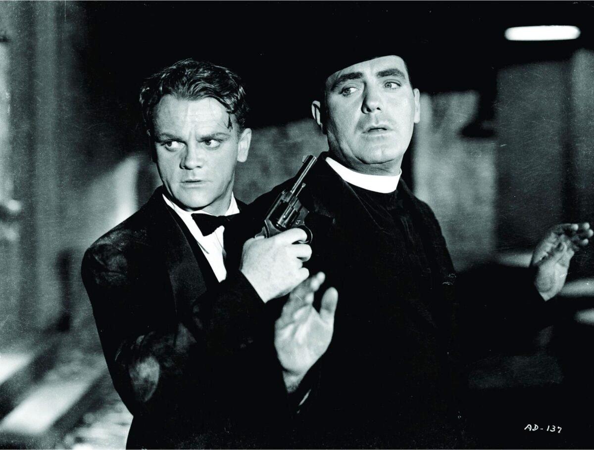 William "Rocky" Sullivan (James Cagney, L) and Fr. Jerry Connolly (Pat O'Brien), in "Angels With Dirty Faces." (Warner Bros)