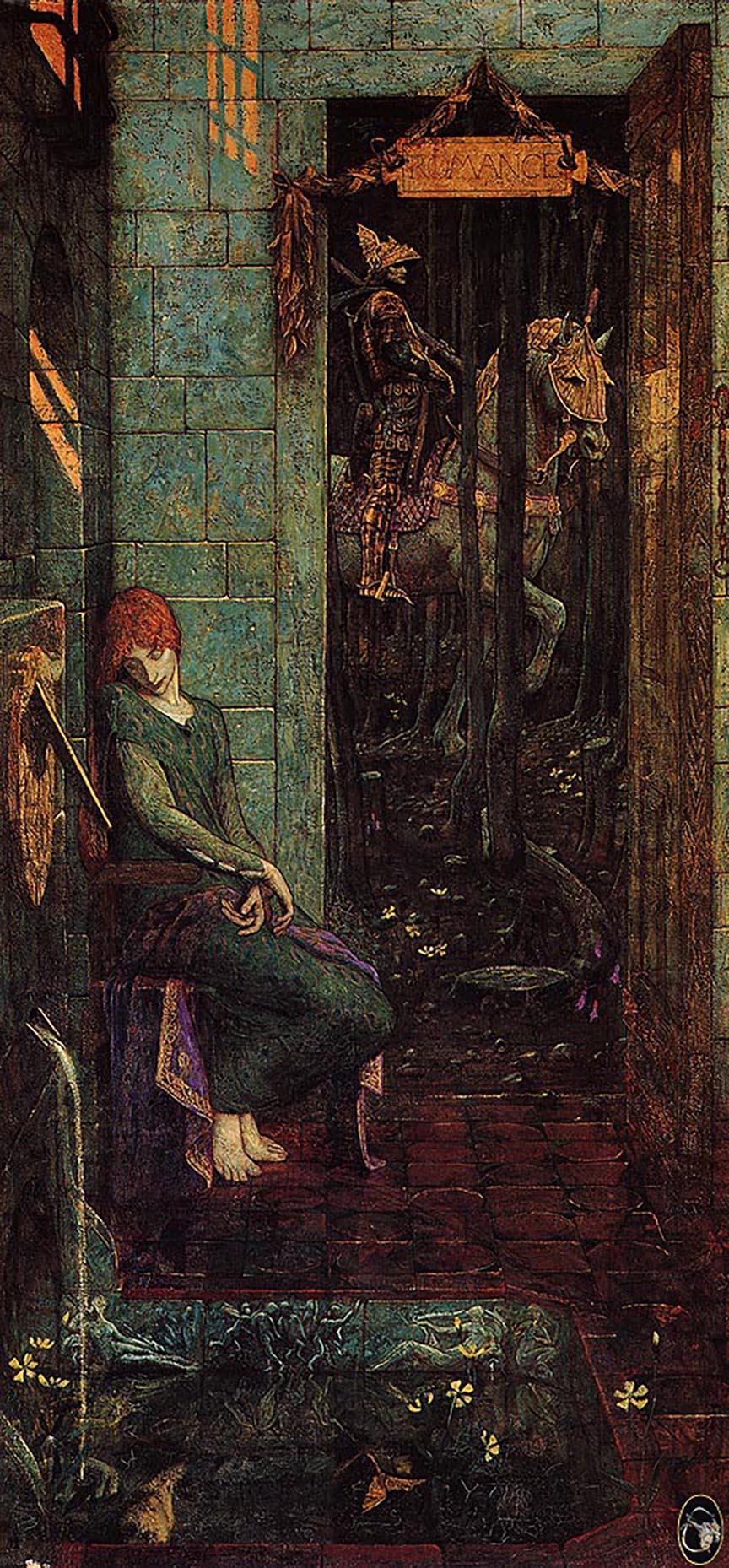 Yvain departing from Laudine, 19th century, by Edward Burne-Jones. Oil on canvas. (Public Domain)