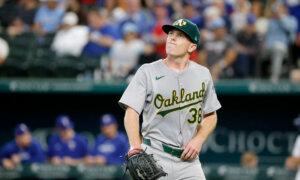 Sears Flirts With No-hitter, Brown Homers as A’s Win Series From Rangers
