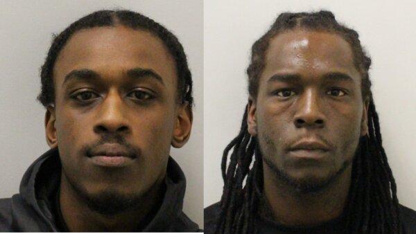 Jashy Perch (L)—whose barrister denied he was the "shooter," and Jordan Walters (R), who were jailed for a drive-by shooting, at Kingston Crown Court in London on April 12, 2024. (Metropolitan Police)