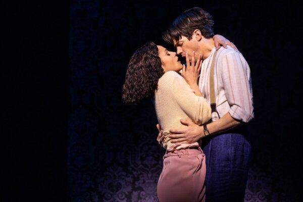 Marlena (Isabelle McCalla) and Jacob (Grant Gustin) fall in love, in "Water for Elephants" on Broadway. (Matthew Murphy)