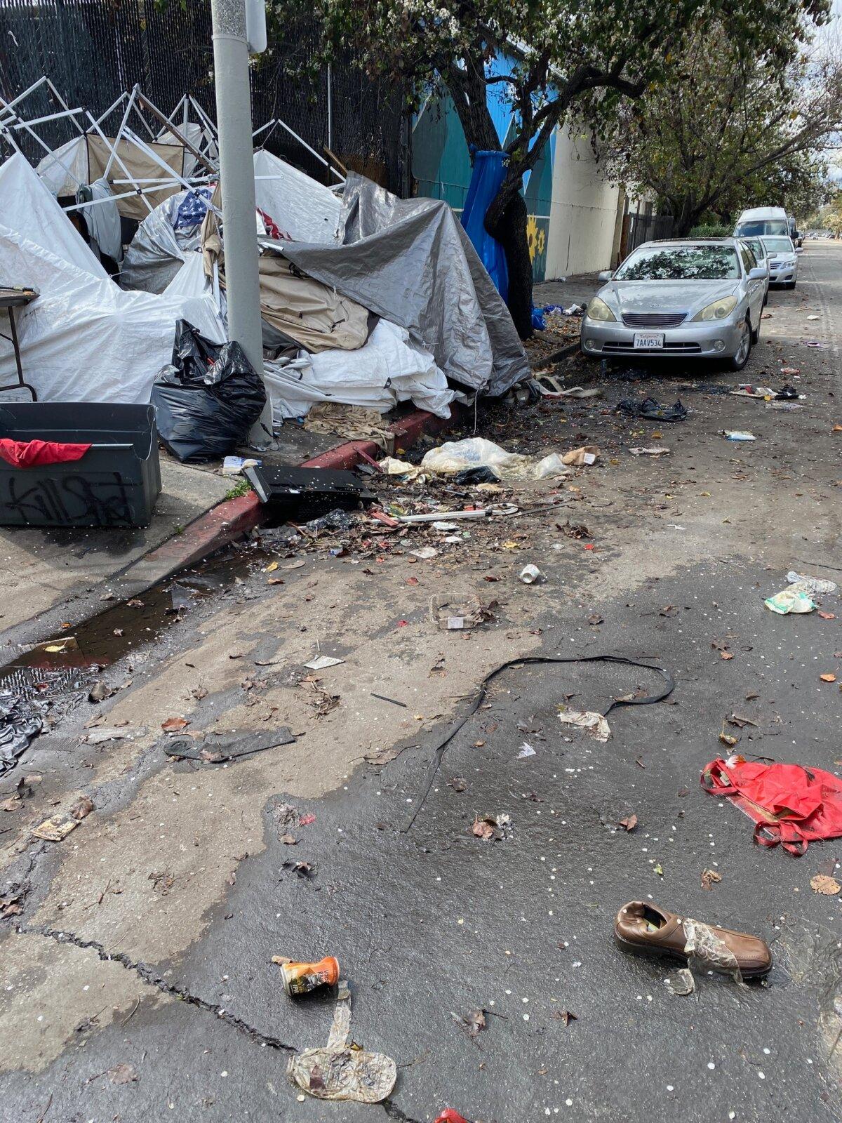 A homeless encampment on Harold Way and Western Ave in Hollywood. (Courtesy of Keith Johnson)