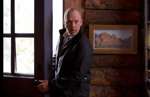 John Knox (Michael Keaton) breaks and enters, in "Knox Goes Away." (Saban Films)