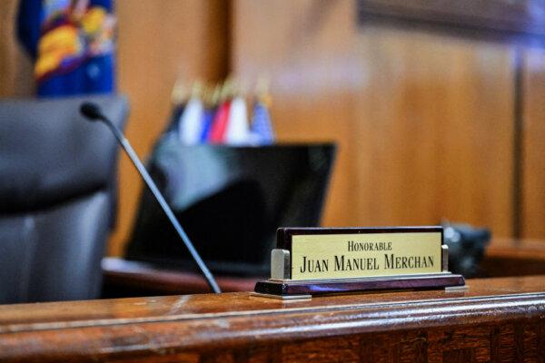 Judge Juan Manuel Merchan's courtroom at Manhattan Criminal Court in New York City, on March 12, 2024. (Angela Weiss/AFP via Getty Images)