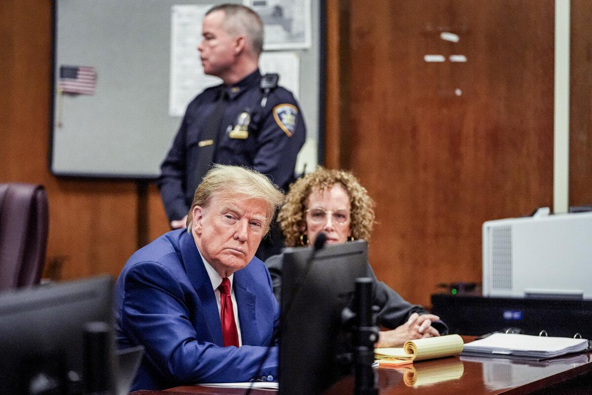 Former President Donald Trump appears with his lawyer Susan Necheles for a pre-trial hearing in criminal court in New York City on March 25, 2024. (Mary Altaffer-Pool/Getty Images)