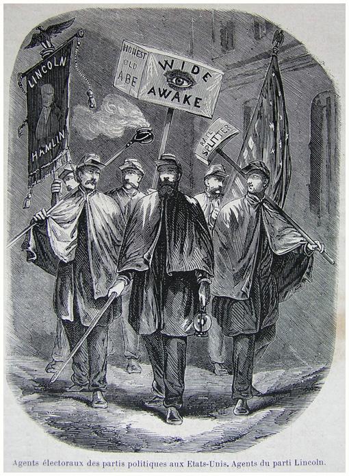 Groups of "Wide Awake" Republicans were a Lincoln-supporting anti-slavery faction that grew in popularity before and during the Civil War. (Public Domain)