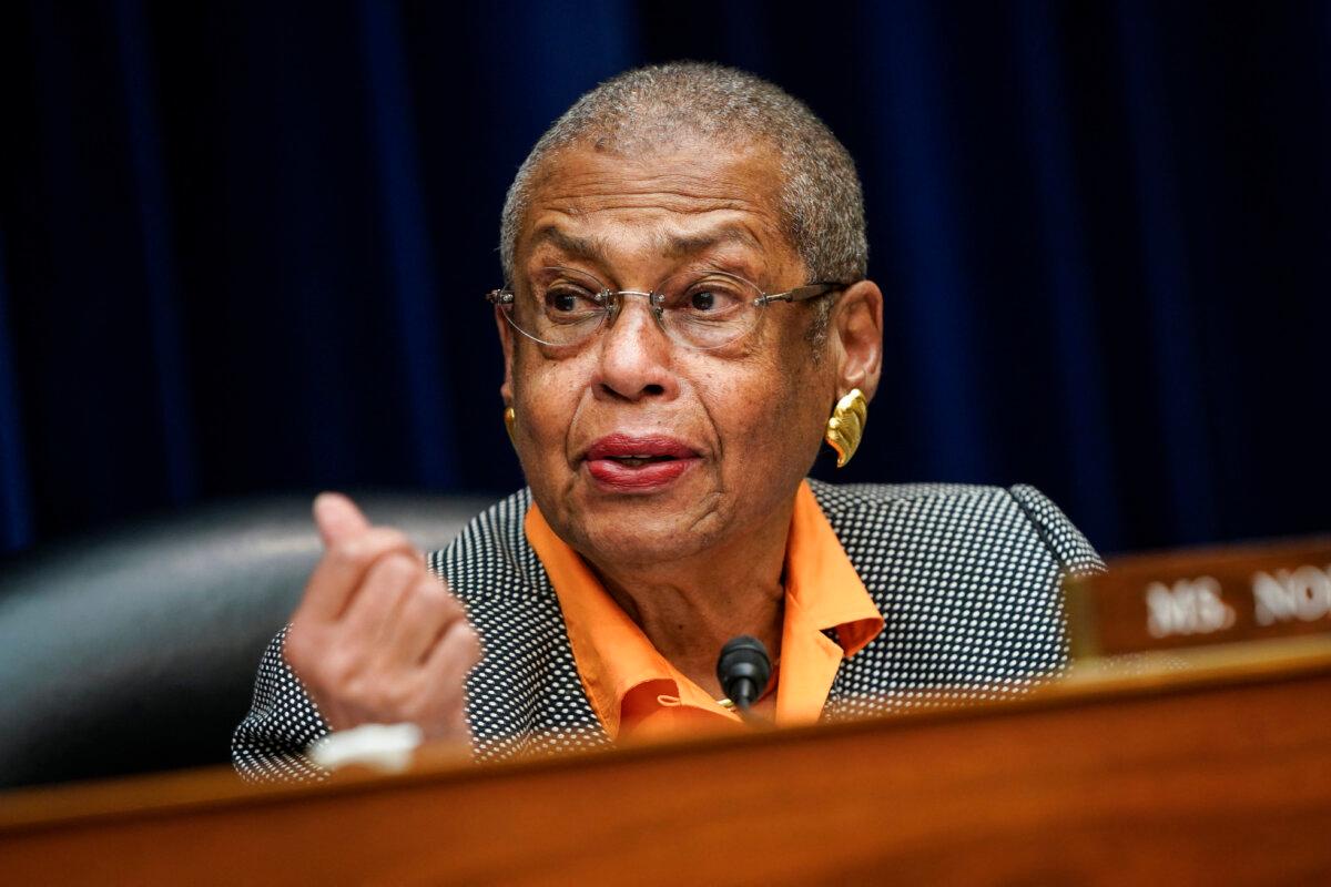 Del. Eleanor Holmes Norton (D-D.C.) speaks at the U.S. Capitol on Oct. 7, 2021. (Drew Angerer/Getty Images)