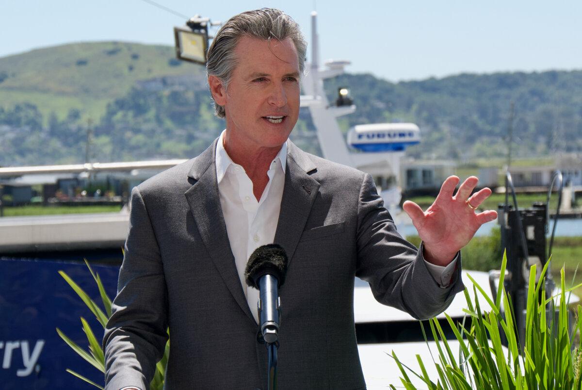 California Governor Gavin Newsom, on April 17, 2024. (Travis Gillmore/The Epoch Times)