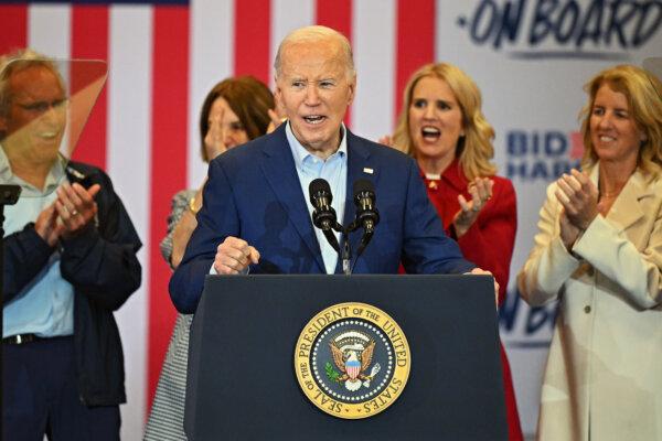 President Joe Biden speaks during a campaign event at Martin Luther King Recreation Center in Philadelphia, Penn., on April 18, 2024. (Drew Hallowell/Getty Images)