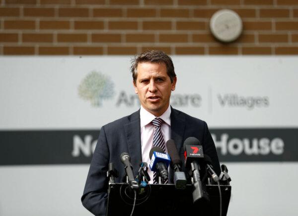 NSW Health Minister Ryan Park speaks outside Newmarch House in Sydney, Australia, on April 29, 2020. (Ryan Pierse/Getty Images)