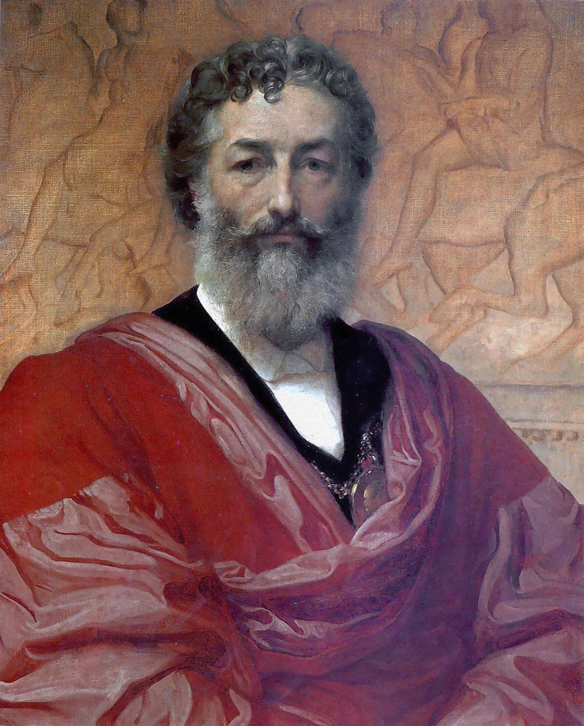 The artist's self-portrait, 1880, by Frederic Leighton. Oil on canvas. Uffizi Gallery, Florence. (Public Domain)