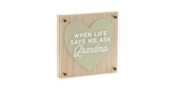 Ask Grandma Layered Square Quote Sign