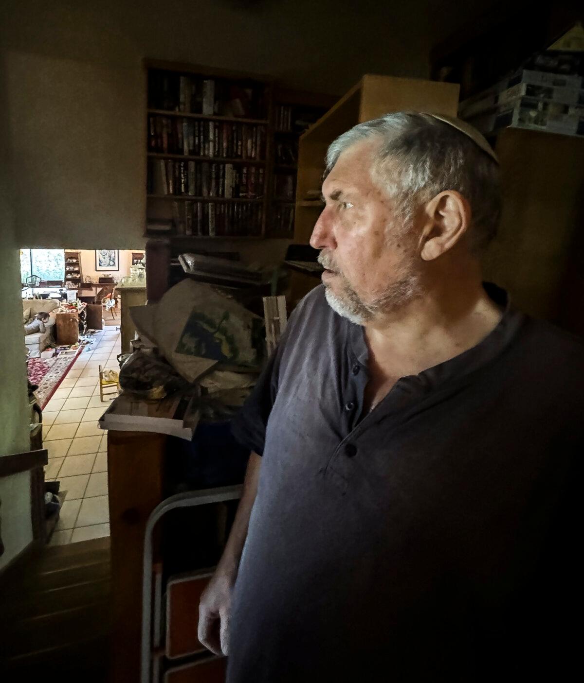 Elliot Chodoff, a retired IDF major and expert in terrorism and military strategy, at his home in northern Israel on March 13, 2024. (Dan M. Berger/The Epoch Times)