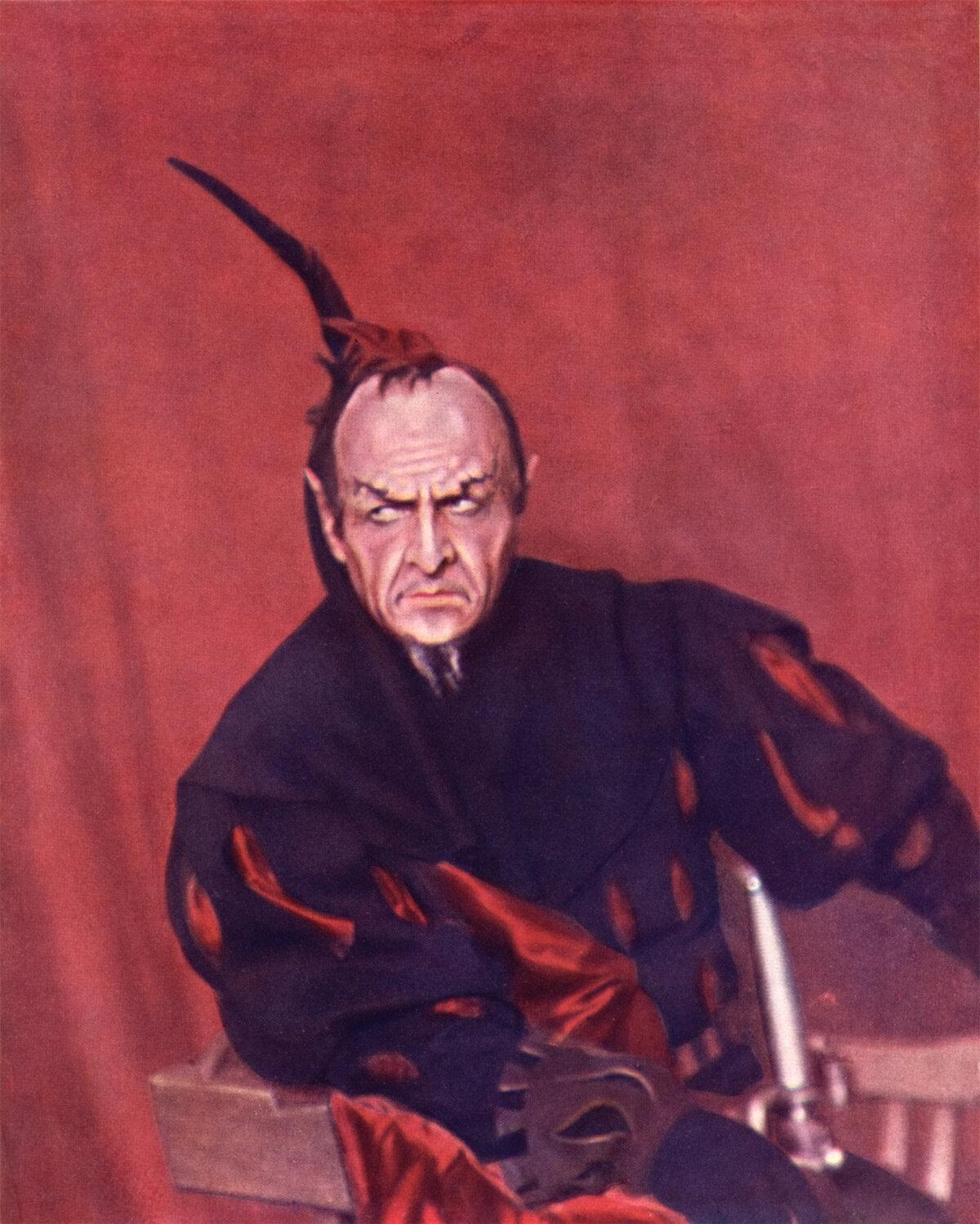 Feodor Chaliapin as Mephistopheles, in the 1915 production of “Faust.” (Public Domain)