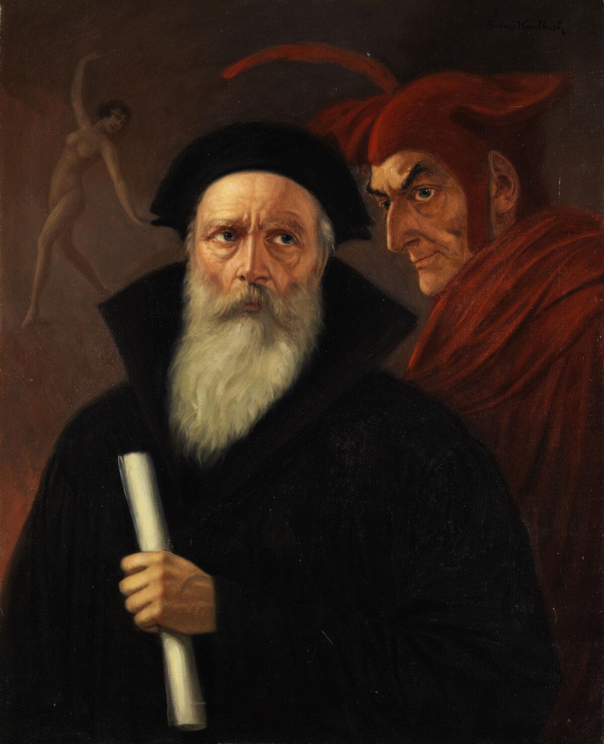 “Faust and Mephisto,” early 20th century, by Anton Kaulbach. (Public Domain)