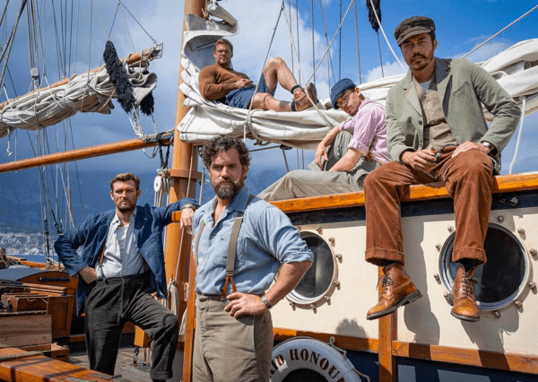 (L–R) Alex Pettyfer, Alan Ritchson, Henry Cavill, Hero Fiennes Tiffin, and Henry Golding in "The Ministry of Ungentlemanly Warfare." (Jerry Bruckheimer Films/Lionsgate)