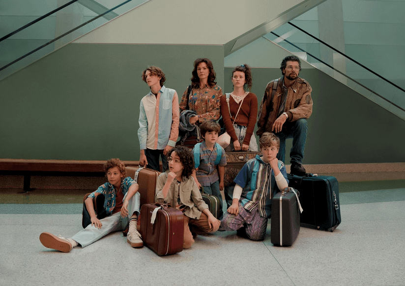 The Smallbone family on the road, in "Unsung Hero." (Lionsgate)