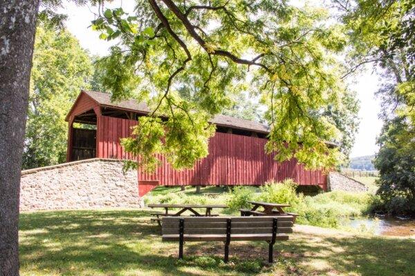 Pool Forge Covered Bridge is said to be where James Buchanan met his fiancée, who died before they married. (Discover Lancaster)