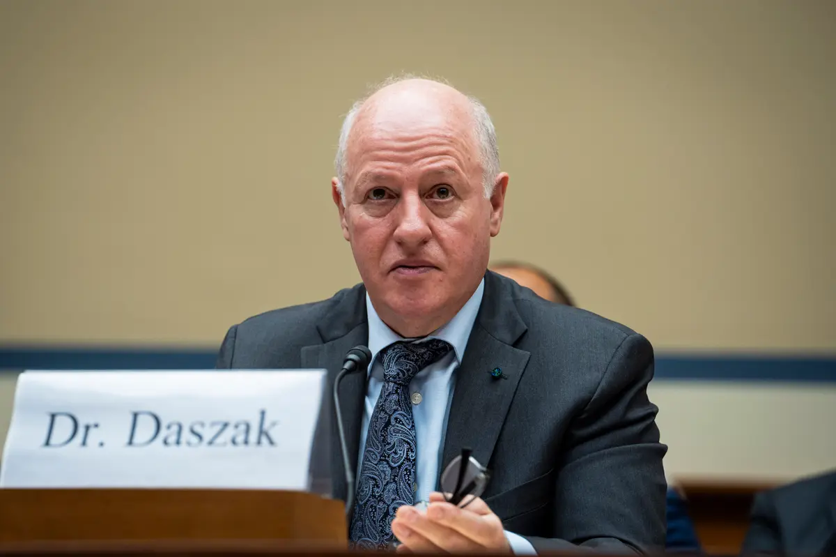 Peter Daszak, president of the EcoHealth Alliance, testifies before the Select Subcommittee on the Coronavirus Pandemic in Washington on May 1, 2024. (Madalina Vasiliu/The Epoch Times)