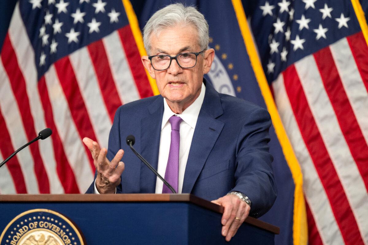 Federal Reserve Chair Jerome Powell holds a press conference at end of the Federal Open Market Committee (FOMC) meeting in Washington on May 1, 2024. (Saul Loeb/AFP via Getty Images)
