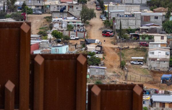 The border wall near San Diego on May 31, 2023. (John Fredricks/The Epoch Times)