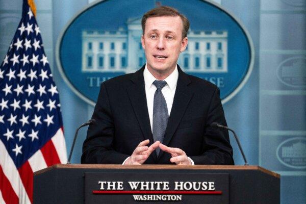 White House national security adviser Jake Sullivan speaks during a press briefing at the White House, on April 24, 2024. (Jim Watson/AFP via Getty Images)