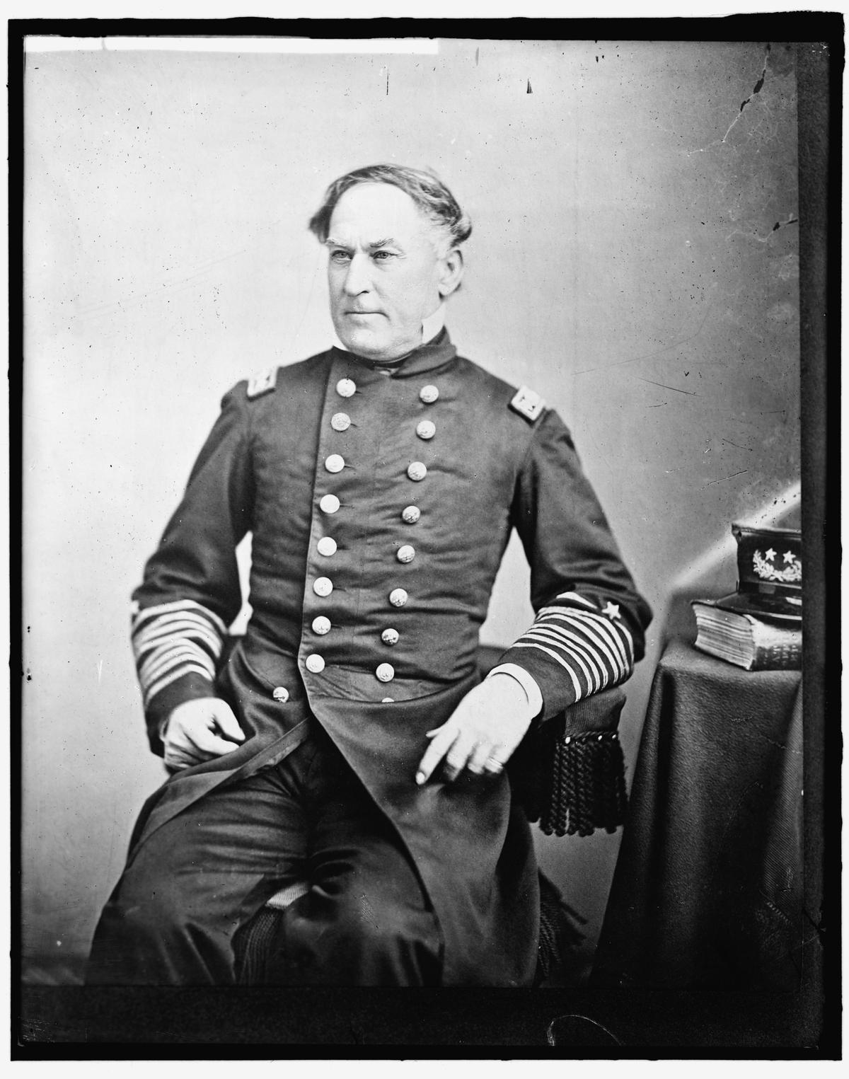 Admiral David Farragut photographed by Harris & Ewing in the early 19th century. Library of Congress. (Public Domain)