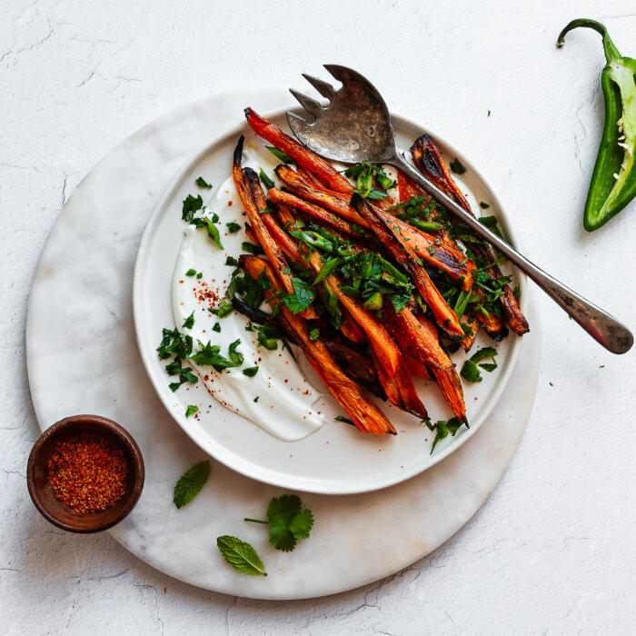 Ghee-Roasted Carrots With Herbs and Jalapeño