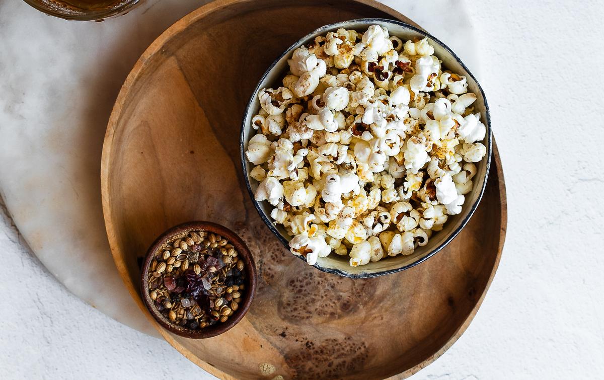 Ghee-Popped Popcorn With Chaat Masala