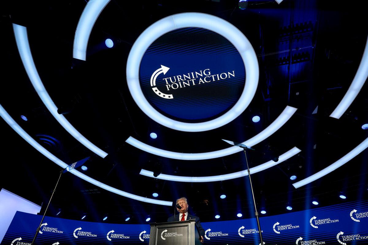 Former President Donald Trump speaks during the Turning Point USA Student Action Summit held at the Tampa Convention Center in Tampa, Fla., on July 23, 2022. (Joe Raedle/Getty Images)