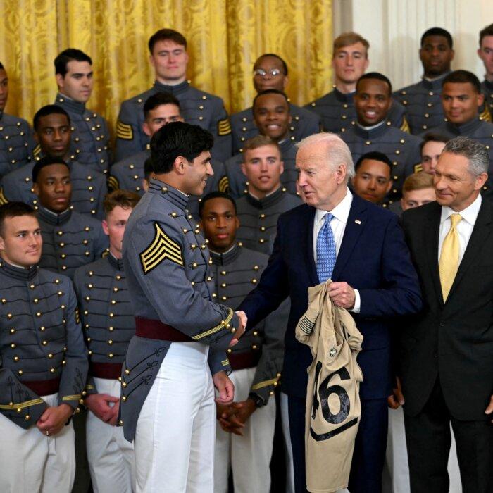 Biden Presents Trophy to Army Black Knights at White House
